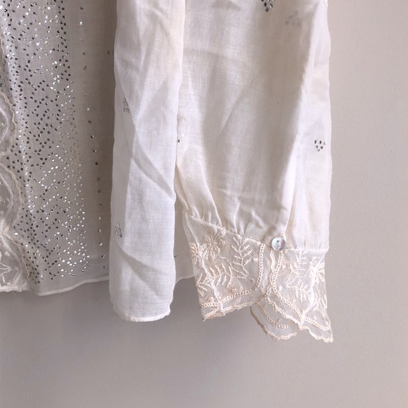 Vintage Chloe cream white embroidery details shirt - Picture 3 of 6